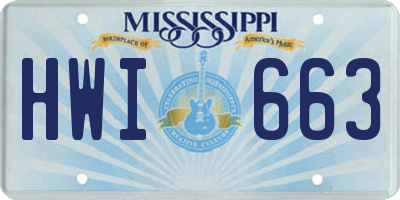 MS license plate HWI663