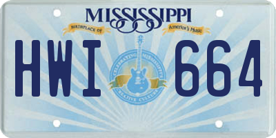 MS license plate HWI664