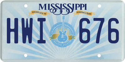 MS license plate HWI676