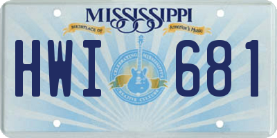 MS license plate HWI681