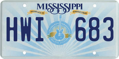 MS license plate HWI683