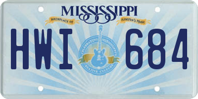 MS license plate HWI684