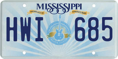MS license plate HWI685