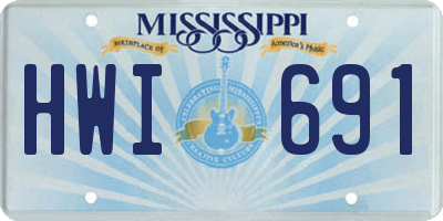 MS license plate HWI691