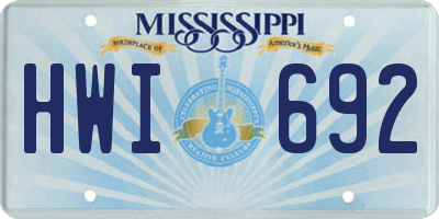 MS license plate HWI692