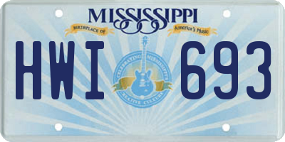 MS license plate HWI693