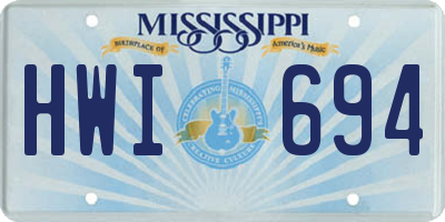 MS license plate HWI694