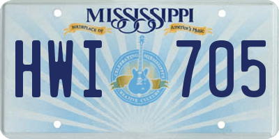 MS license plate HWI705
