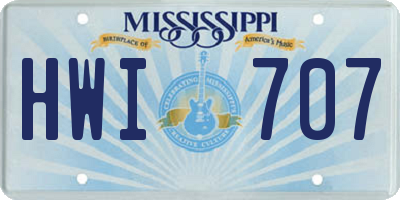 MS license plate HWI707