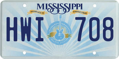 MS license plate HWI708