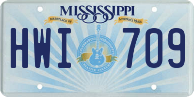 MS license plate HWI709