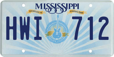 MS license plate HWI712