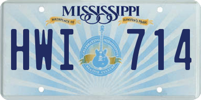 MS license plate HWI714