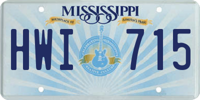 MS license plate HWI715