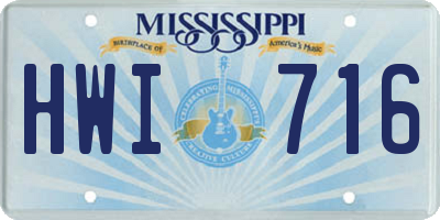 MS license plate HWI716