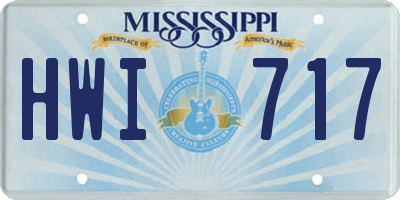 MS license plate HWI717