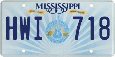 MS license plate HWI718