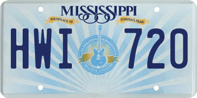 MS license plate HWI720