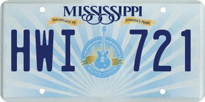 MS license plate HWI721
