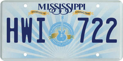 MS license plate HWI722