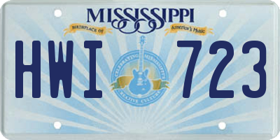 MS license plate HWI723