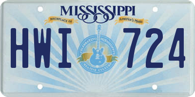 MS license plate HWI724