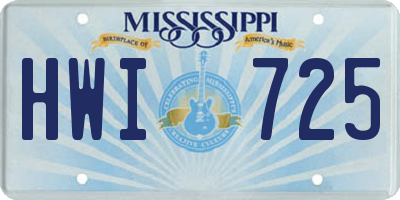 MS license plate HWI725