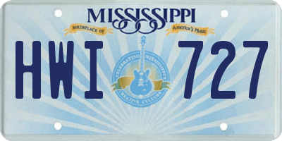 MS license plate HWI727