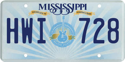 MS license plate HWI728