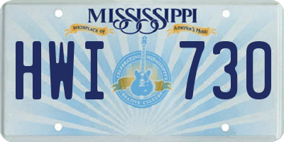 MS license plate HWI730