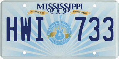 MS license plate HWI733