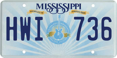 MS license plate HWI736
