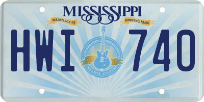MS license plate HWI740