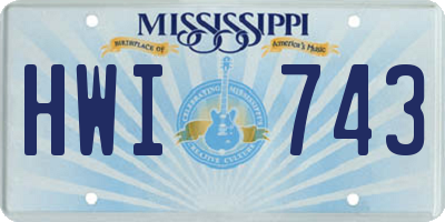 MS license plate HWI743