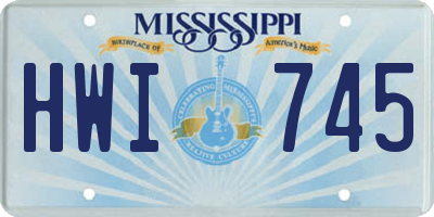 MS license plate HWI745
