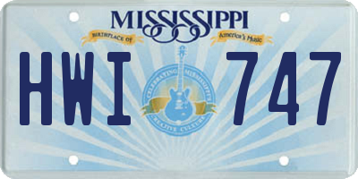 MS license plate HWI747
