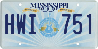 MS license plate HWI751