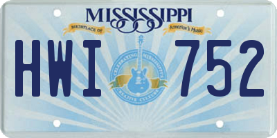 MS license plate HWI752