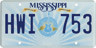 MS license plate HWI753