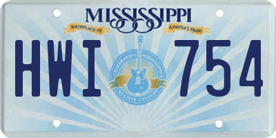 MS license plate HWI754