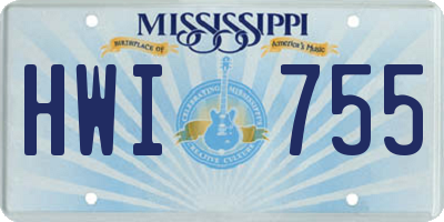 MS license plate HWI755