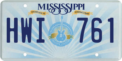 MS license plate HWI761