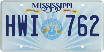 MS license plate HWI762
