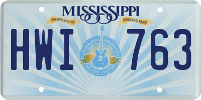 MS license plate HWI763