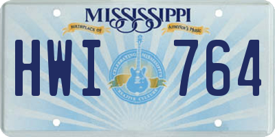 MS license plate HWI764