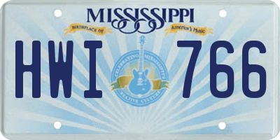 MS license plate HWI766
