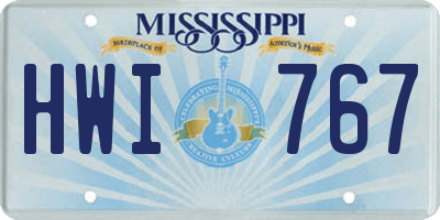 MS license plate HWI767