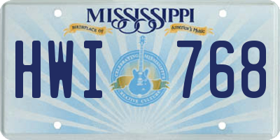 MS license plate HWI768