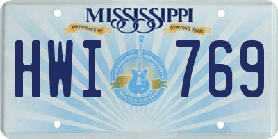 MS license plate HWI769