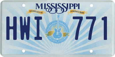 MS license plate HWI771